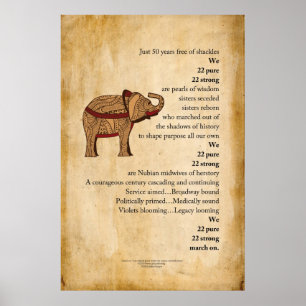 "Mars på" affischen för diktelefantParchment Poster