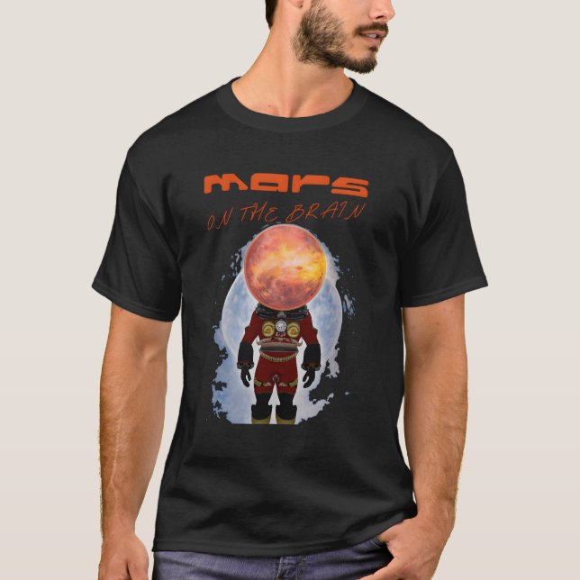 Mars på hjärnan Nerd Astronaut T Shirt (Framsida)