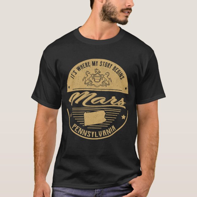 Mars Pennsylvania Det är där min historia börjar T Shirt (Framsida)