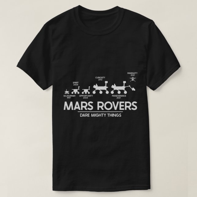 Mars Perseverance Rover Dare Mighty Sak Landing T Shirt (Design framsida)