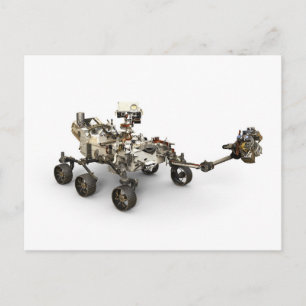 Mars Perseverance Rover på vit bakgrund. Vykort