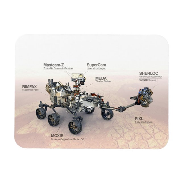 Mars Perseverance Rover with Ininstruments Magnet (Horisontell)