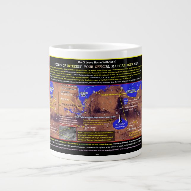 Mars Points of Interest Jumbo Mugg (Framsidan)