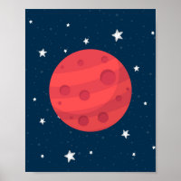 Mars Pojke Nursery Utskrift Stjärnor Galax Yttre R