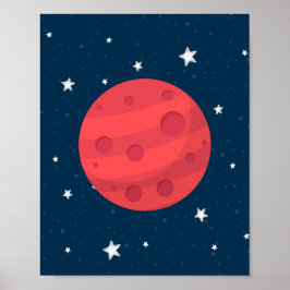 Mars Pojke Nursery Utskrift Stjärnor Galaxy Yttre Poster