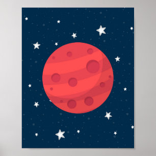 Mars Pojke Nursery Utskrift Stjärnor Galaxy Yttre  Poster