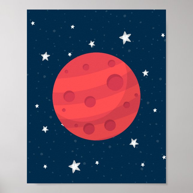 Mars Pojke Nursery Utskrift Stjärnor Galaxy Yttre  Poster (Framsidan)