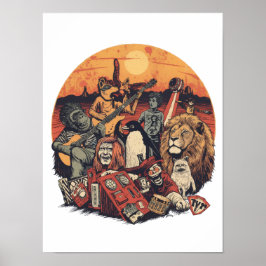 Mars Pop Party Animals – Fun Music & Space Culture Poster