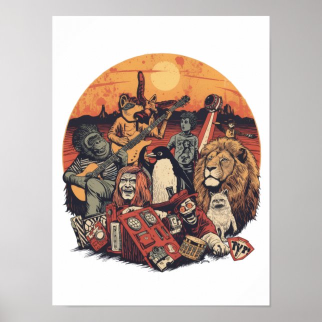 Mars Pop Party Animals – Fun Music & Space Culture Poster (Framsidan)