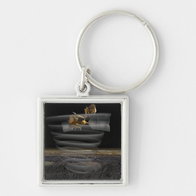 Mars Reconnaissance Orbiters radar på arbetsplatse Fyrkantig Silverfärgad Nyckelring (Framsidan)