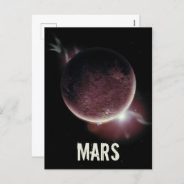 Mars Red planet 3d universum rymdillustration Helg Vykort