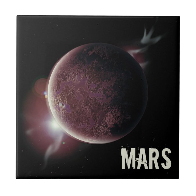 Mars Red planet 3d universum rymdillustration Kakelplatta (Framsidan)