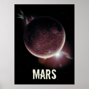 Mars Red planet 3d universum rymdillustration Poster