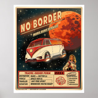 Mars Rent Service | Retro Sci-Fi Space Poster