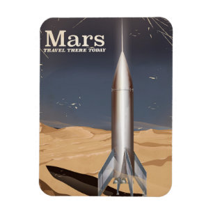 Mars - resa dit i dag vintage resposter magnet