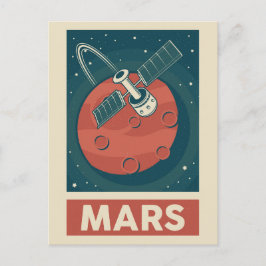 Mars Retro Galaxy Satellite Vykort