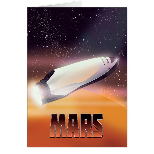 Mars rymdposter hälsningskort (Framsidan)