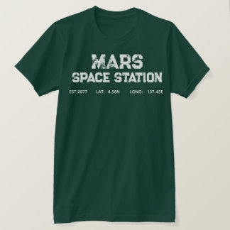 Mars Rymdstation Vintage Logo - Retro Sci-Fi Ast T Shirt