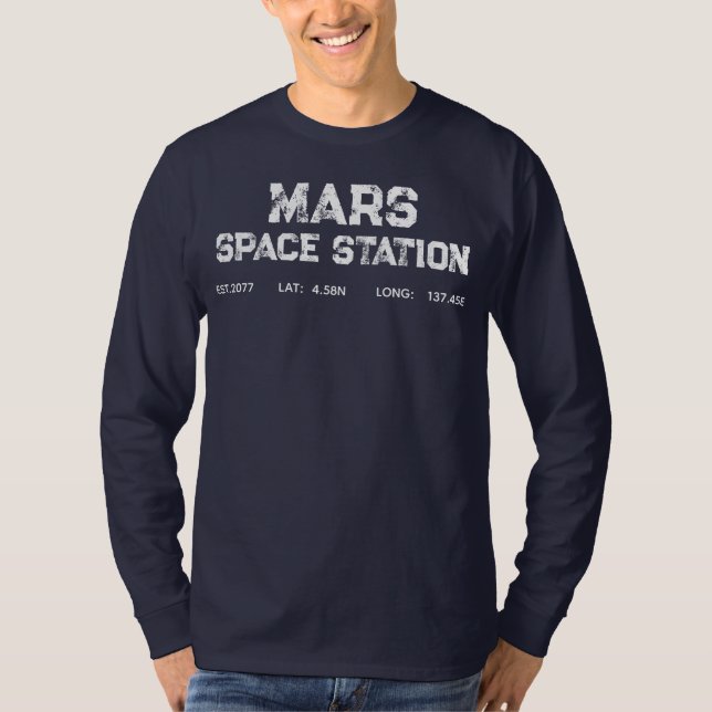 Mars rymdstation Vintage Logo T Shirt (Framsida)