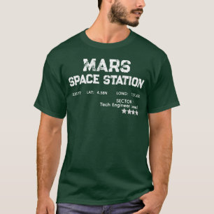 Mars Rymdstation Vintage Logotyp T-Shirt