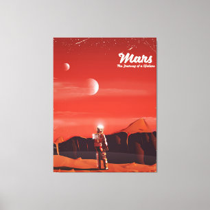 Mars Science fiction vintage resor poster Canvastryck