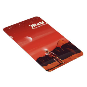 Mars Science fiction vintage resor poster Magnet