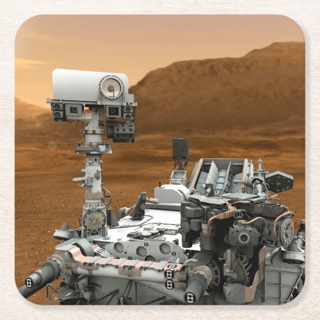 Mars Science Laboratory Curiosity Rover. 3 Underlägg Papper Kvadrat (Framsidan)