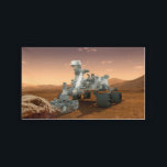 Mars Science Laboratory Curiosity Rover. 4 Bricka<br><div class="desc">Artists idé om mars Science Laboratory Curiosity Rover, en mobil robot för att undersöka Mars tidigare eller nuvarande förmåga att upprätthålla mikrobiellt liv. I bild utreder roven ett sten på Mars med en uppsättning verktyg i slutet av rovens arm, som sträcker sig omkring 7 fot. Två instrument vid arm kan...</div>