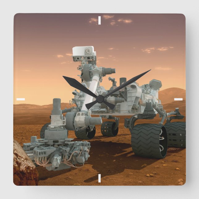 Mars Science Laboratory Curiosity Rover. 4 Fyrkantig Klocka (Framsida)