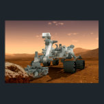 Mars Science Laboratory Curiosity Rover. 4 Poster<br><div class="desc">Artists idé om mars Science Laboratory Curiosity Rover, en mobil robot för att undersöka Mars tidigare eller nuvarande förmåga att upprätthålla mikrobiellt liv. I bild utreder roven ett sten på Mars med en uppsättning verktyg i slutet av rovens arm, som sträcker sig omkring 7 fot. Två instrument vid arm kan...</div>