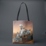 Mars Science Laboratory Curiosity Rover. 4 Tygkasse<br><div class="desc">Artists idé om mars Science Laboratory Curiosity Rover, en mobil robot för att undersöka Mars tidigare eller nuvarande förmåga att upprätthålla mikrobiellt liv. I bild utreder roven ett sten på Mars med en uppsättning verktyg i slutet av rovens arm, som sträcker sig omkring 7 fot. Två instrument vid arm kan...</div>