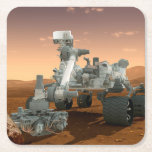 Mars Science Laboratory Curiosity Rover. 4 Underlägg Papper Kvadrat<br><div class="desc">Artists idé om mars Science Laboratory Curiosity Rover, en mobil robot för att undersöka Mars tidigare eller nuvarande förmåga att upprätthålla mikrobiellt liv. I bild utreder roven ett sten på Mars med en uppsättning verktyg i slutet av rovens arm, som sträcker sig omkring 7 fot. Två instrument vid arm kan...</div>