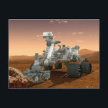 Mars Science Laboratory Curiosity Rover. 4 Vykort<br><div class="desc">Artists idé om mars Science Laboratory Curiosity Rover, en mobil robot för att undersöka Mars tidigare eller nuvarande förmåga att upprätthålla mikrobiellt liv. I bild utreder roven ett sten på Mars med en uppsättning verktyg i slutet av rovens arm, som sträcker sig omkring 7 fot. Två instrument vid arm kan...</div>