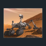 Mars Science Laboratory Curiosity Rover. Vykort<br><div class="desc">Artist concept of Mars Science Laboratory Curiosity rover, a mobile robot for investigating Mars' past or present ability to sustain microbial life. In this picture, the rover examines a rock on Mars with a set of tools at the end of the rover's arm, which extends about 7 feet. Two instruments...</div>