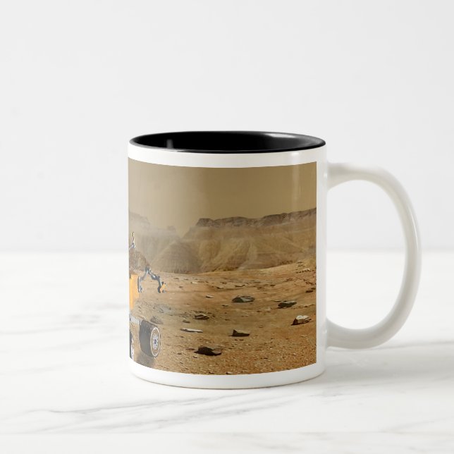 Mars Science Laboratory reser nära en canyon Två-Tonad Mugg (Höger)