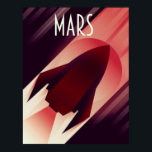 Mars Starship Art Deco Space Art Poster<br><div class="desc">Mars Starship Art Deco Space Art Space-reseaffisch.</div>