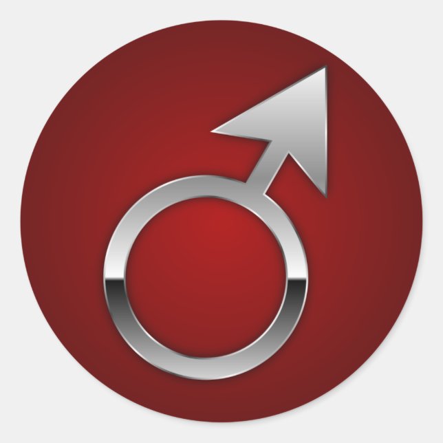 Mars-symbol Runt Klistermärke (Framsida)