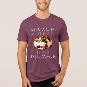 "Mars till Inner Drummer" Guld Red-inspiration T Shirt