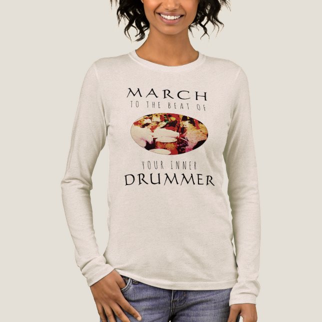 "Mars till Inner Drummer" Red Guld inspiration T Shirt (Framsida)