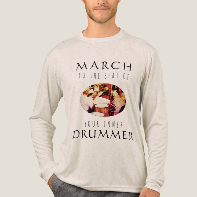 "Mars till Inner Drummer" Red Guld inspiration T Shirt (Framsida)