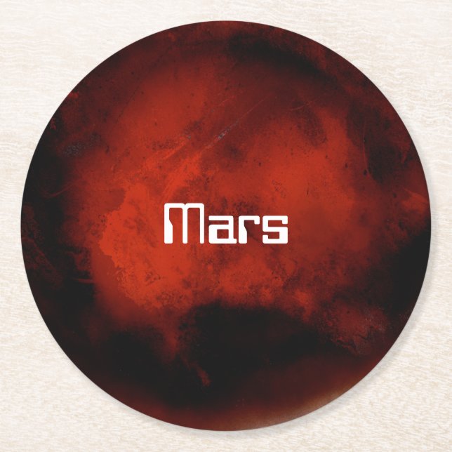 Mars Underlägg Papper Rund (Framsidan)