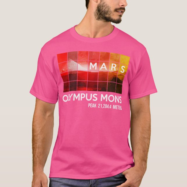 Mars Uppdrag rymdfärden Olympus Mons astronomi T Shirt (Framsida)