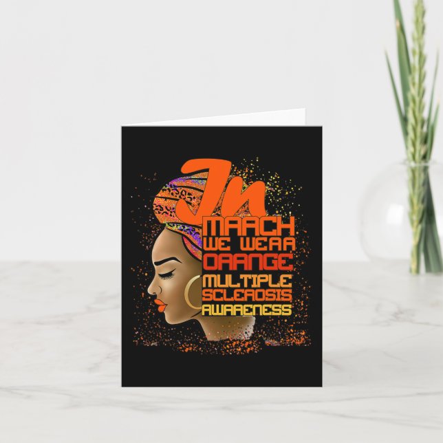 Mars Vi Bära Orange Många Sclerosis Afro Black Kort (Framsida)
