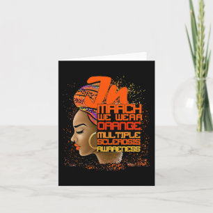 Mars Vi Bära Orange Många Sclerosis Afro Black Kort