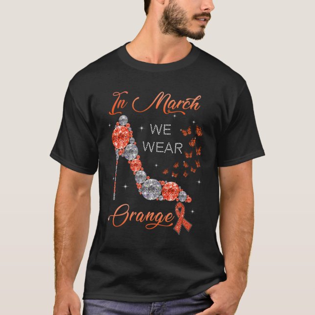 Mars Vi Bära Orange Många Sclerosis Awareness T Shirt (Framsida)