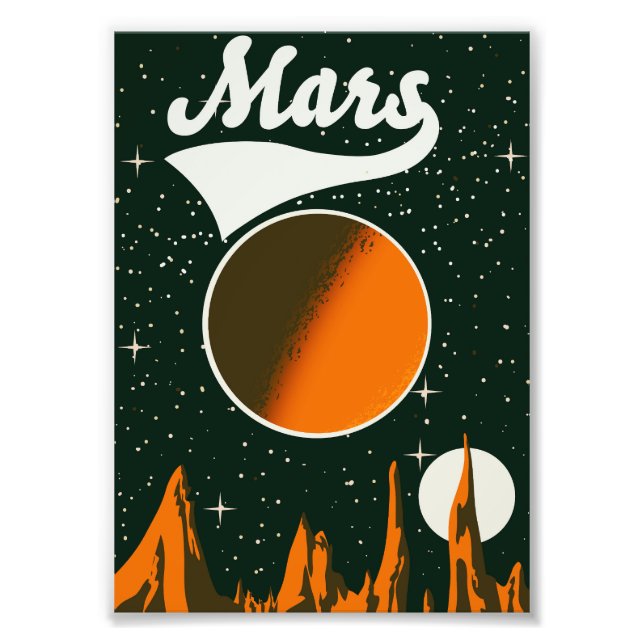 Mars vintage rymdkonst fototryck (Framsidan)