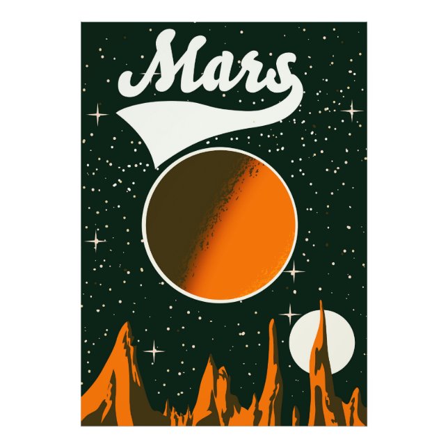 Mars vintage rymdkonst fototryck (Framsidan)