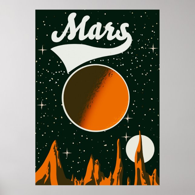 Mars vintage rymdkonst poster (Framsidan)