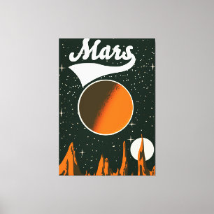 Mars vintage Space art Canvastryck