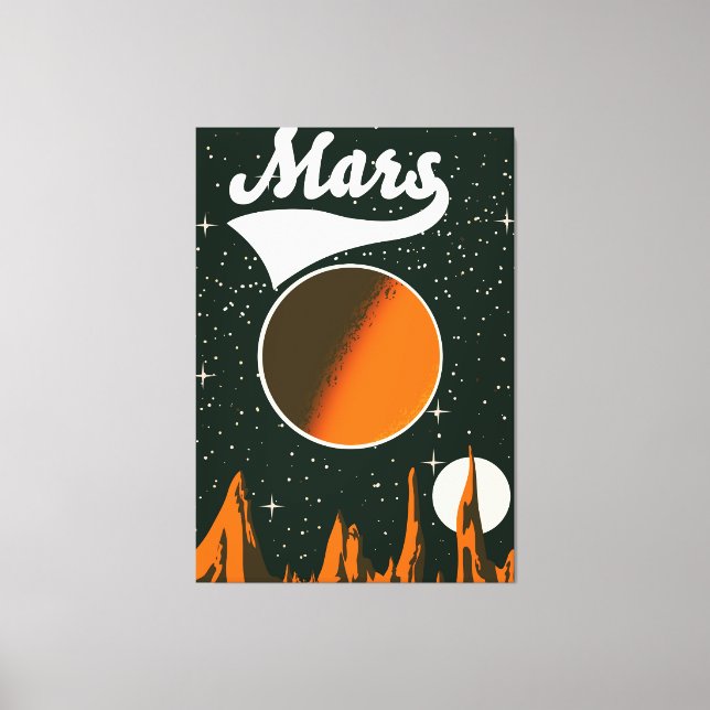 Mars vintage Space art Canvastryck (Framsida)